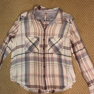 Free People plaid long sleeve